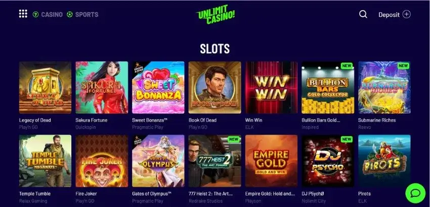 Unlimit Casino screenshot